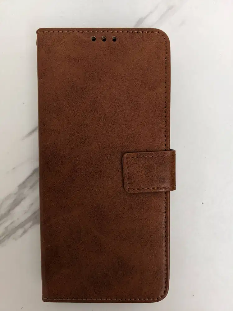 Casing Case Leather Kulit Coklat - Realme C15