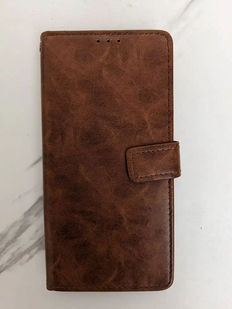Casing Case Leather Kulit Coklat - Redmi 10