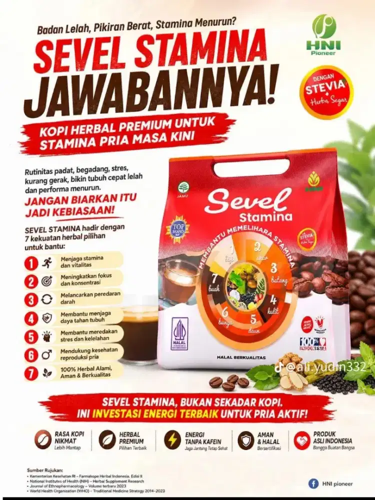 Kopi Sevel HNI HPAI Isi 10 Sachet & 20 Sachet