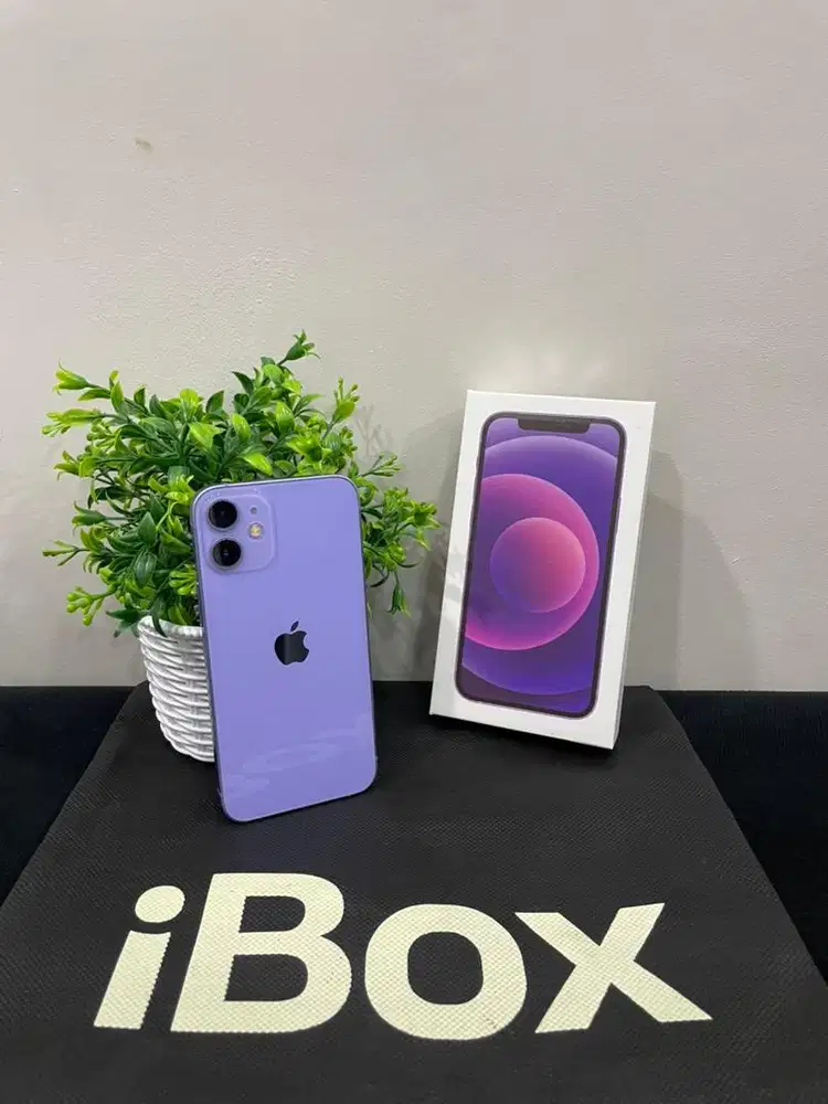 IPhone 12 Mini 64GB iBox Purple mulus Fullset Ori BH 100% Permanent