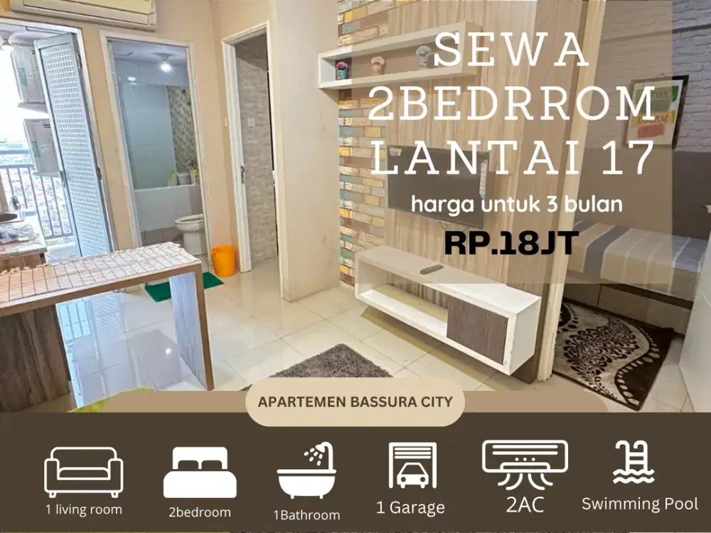 sewa 2kamar atas mall full furnis kekinian apartemen bassura city