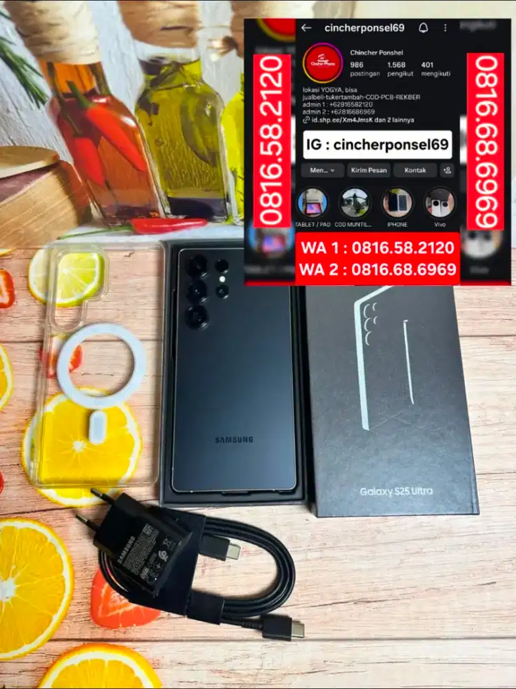 Hp bekas SAMSUNG S25 ULTRA ram 12gb siap pakai istimewa free adaptor
