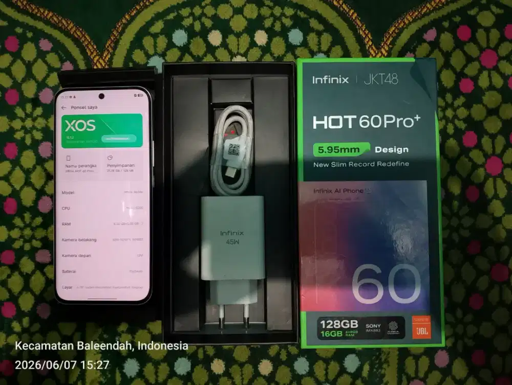 Infinix Hot 60 Pro Plus 8+8/128GB Fullset ( Garansi September 2026 )