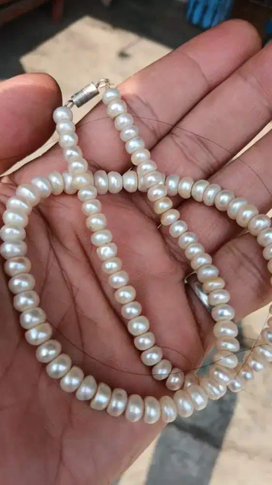 Kalung Mutiara asli bias 4 warna