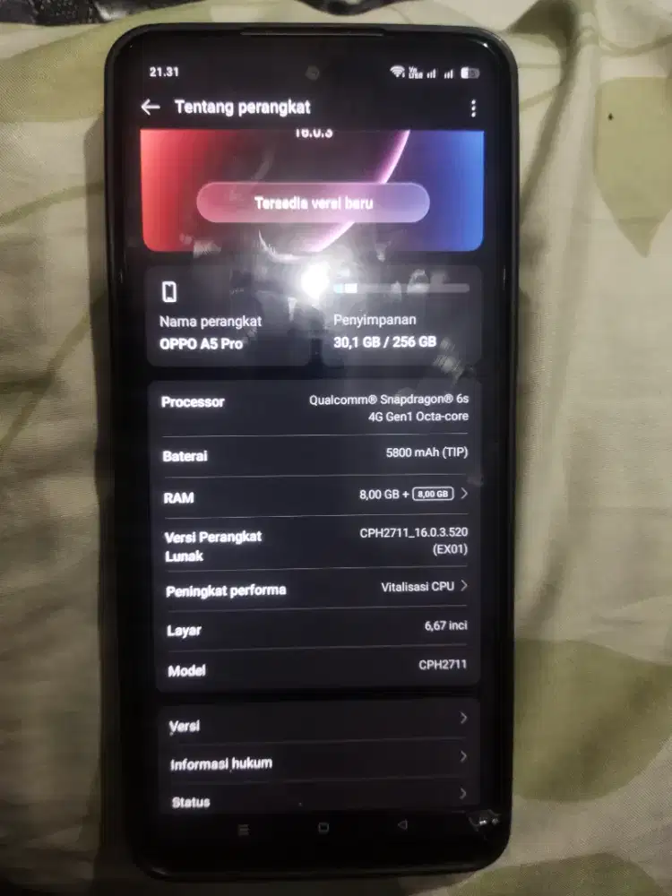 djual cepat oppo A5 pro