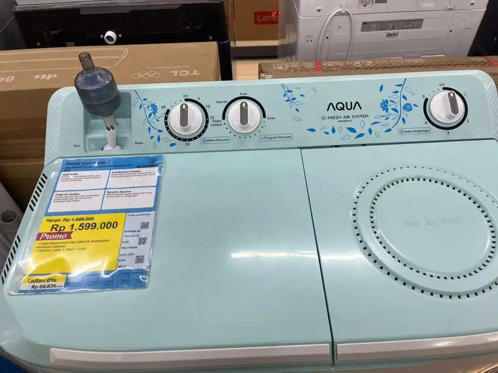 MESIN CUCU AQUA 8KG CICILAN KREDIVO ERABLUE CEGER RAYA