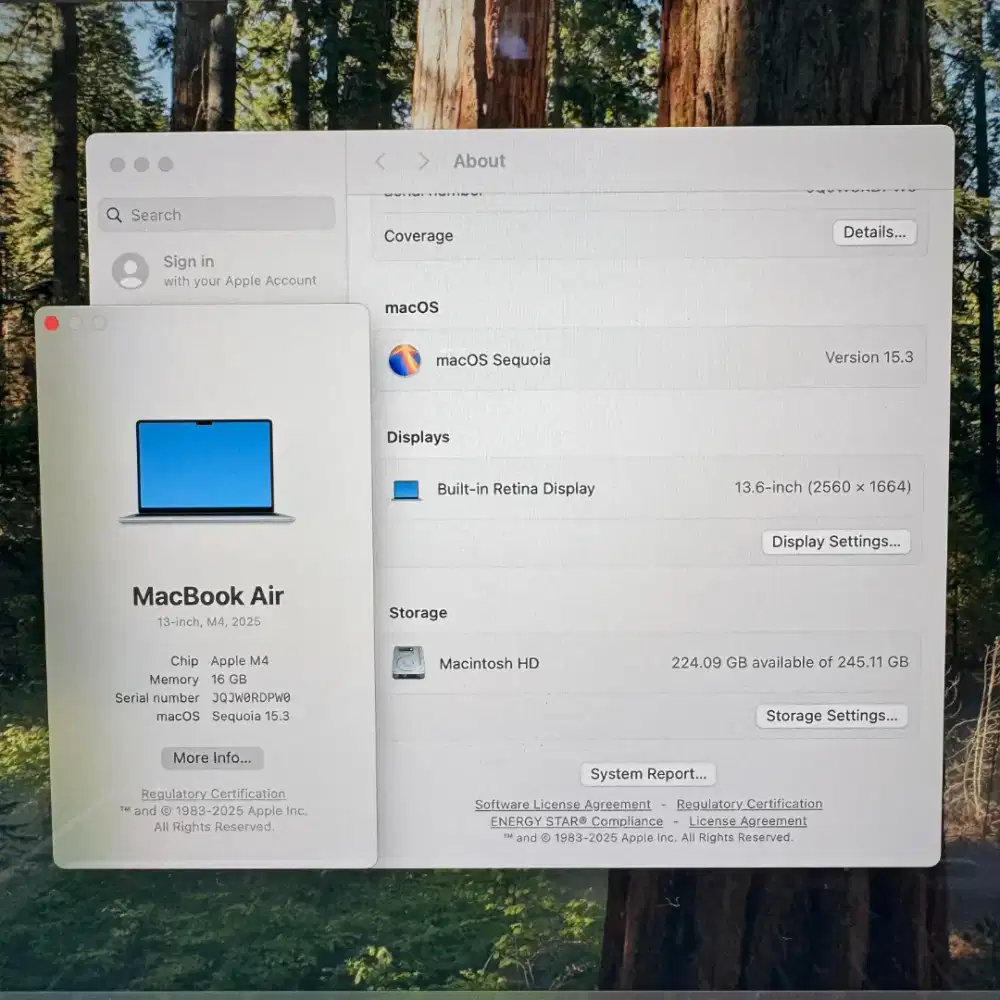 Macbook Air M4 13 Inch Ram 16 Ssd 256 lengkap full set Sky Blue Ibox