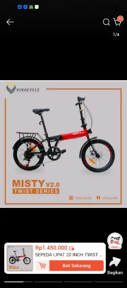 Sepeda lipat vivacycle 16inch