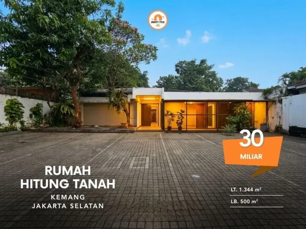 Jual Rumah Hitung tanah lokasi strategis di area prime Kemang cocok untuk hunian dan kantor bebas banjir