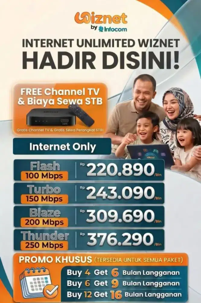 Wifi Wiznet fiber optic 100% speed 1:1