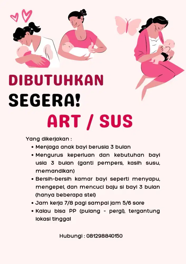 Dicari!! ART / SUS Bayi 3 bulan