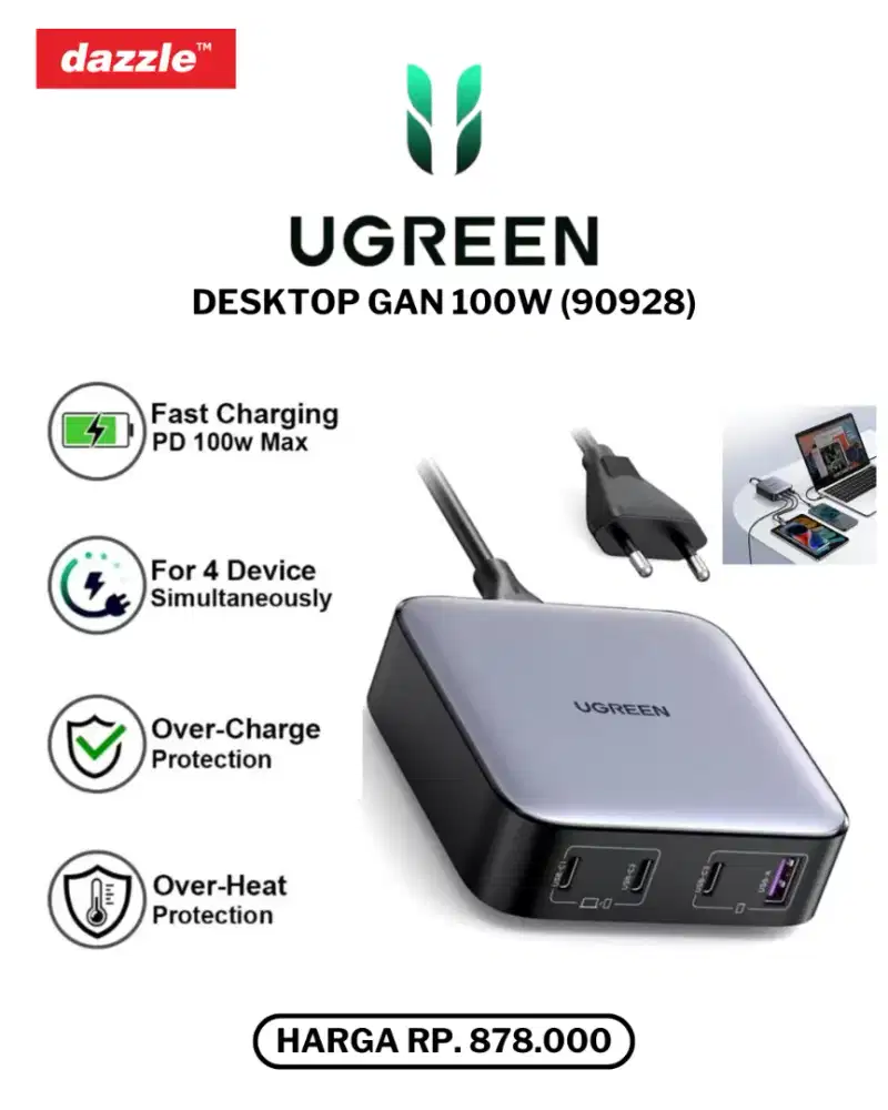 UGREEN GAN DESKTOP 100W CHARGER (90928)