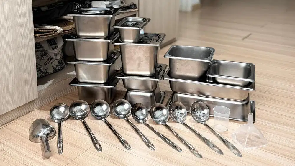 food pan (wadah stainless) 12 pcs