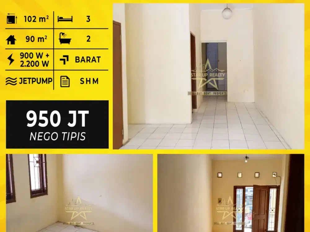 950 jt Dijual Rumah TKI 3 Taman Kopo Indah 3 lt 102 lb 90 kt 3 km 2