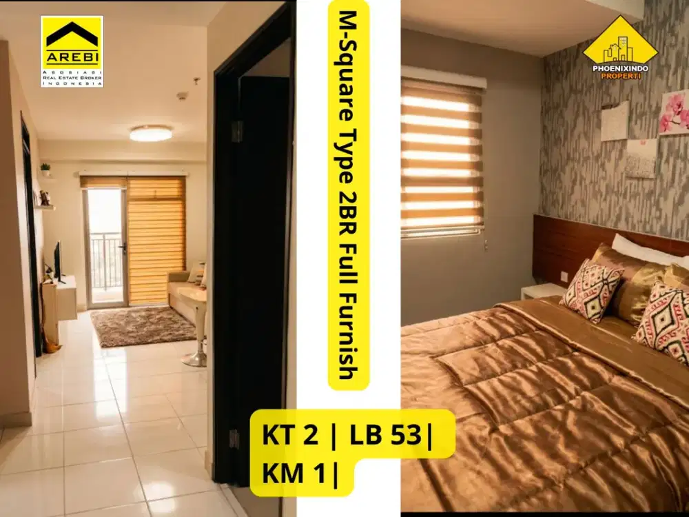 Dijual / Disewakan Apartemen M-Square Type 2BR Full Furnished 53 m² | Tower A | Siap Huni |