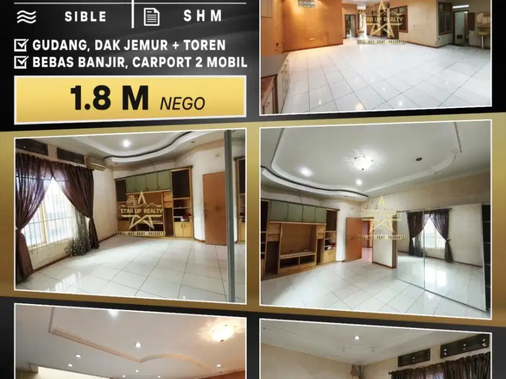1,8M nego Dijual Rumah Taman Holis Indah 1 lt 209 lb 200 kt 4 km 3 SHM air sibel