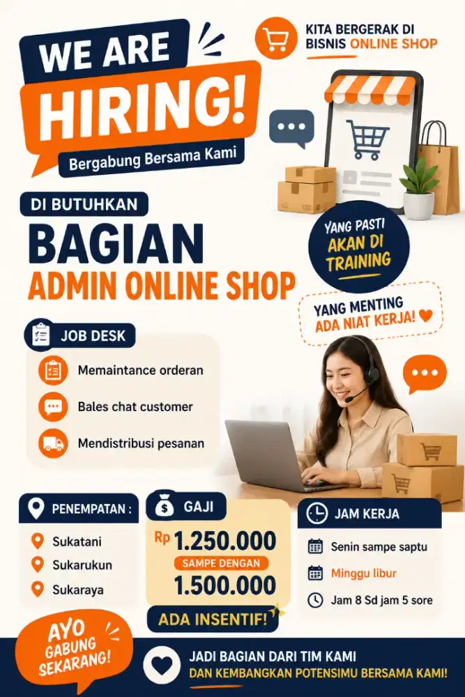 LOWONGAN PEKERJAAN ADMIN ONLINE SHOP