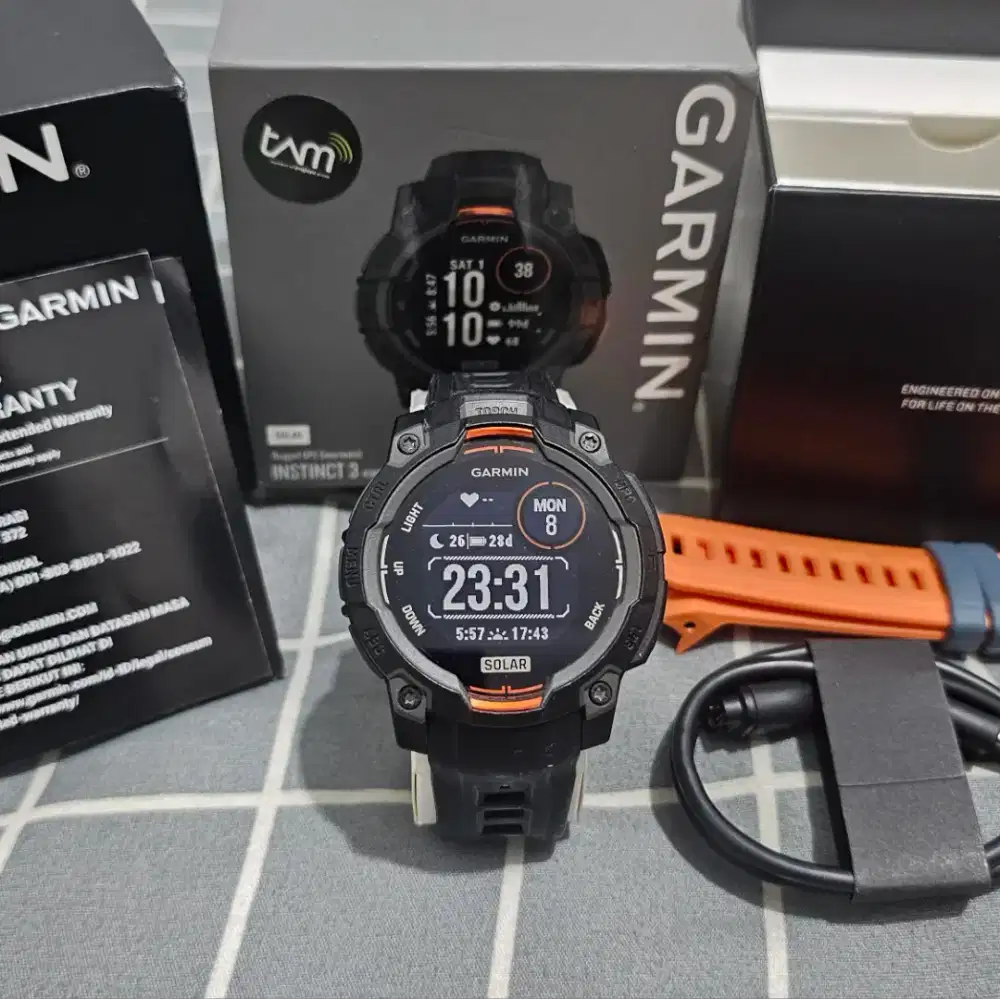 Garmin Instinct 3 Solar 45mm Fullset Mulus