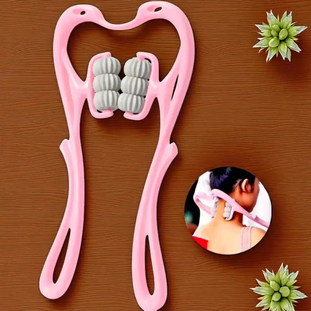 Alat Pijat Leher Manual Neck Massager Roller Handheld