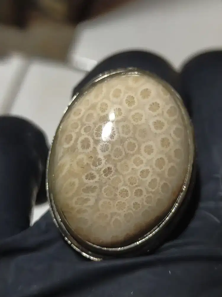 Cincin batu natural teratai