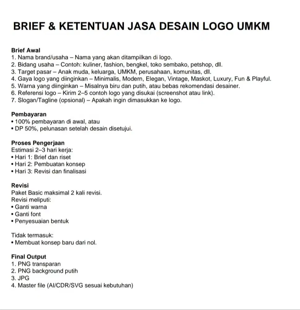Jasa design logo untuk UMKM