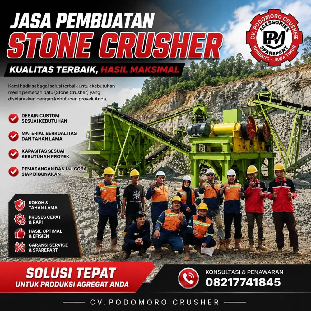 Jasa Pembuatan Stone Crusher Custom Sesuai Kebutuhan