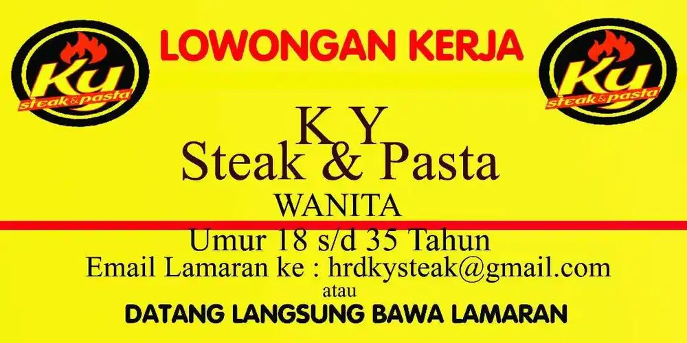 [LOWONGAN KERJA] DICARI SEGERA WAITRESS DAN STEWARD