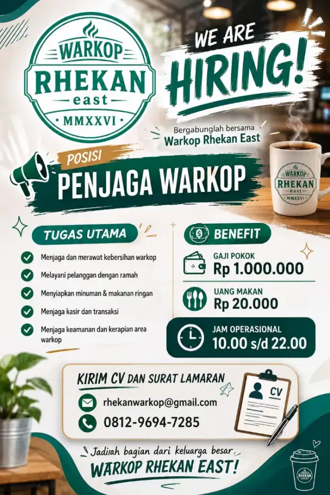 PENJAGA WARKOP Butuh cepat