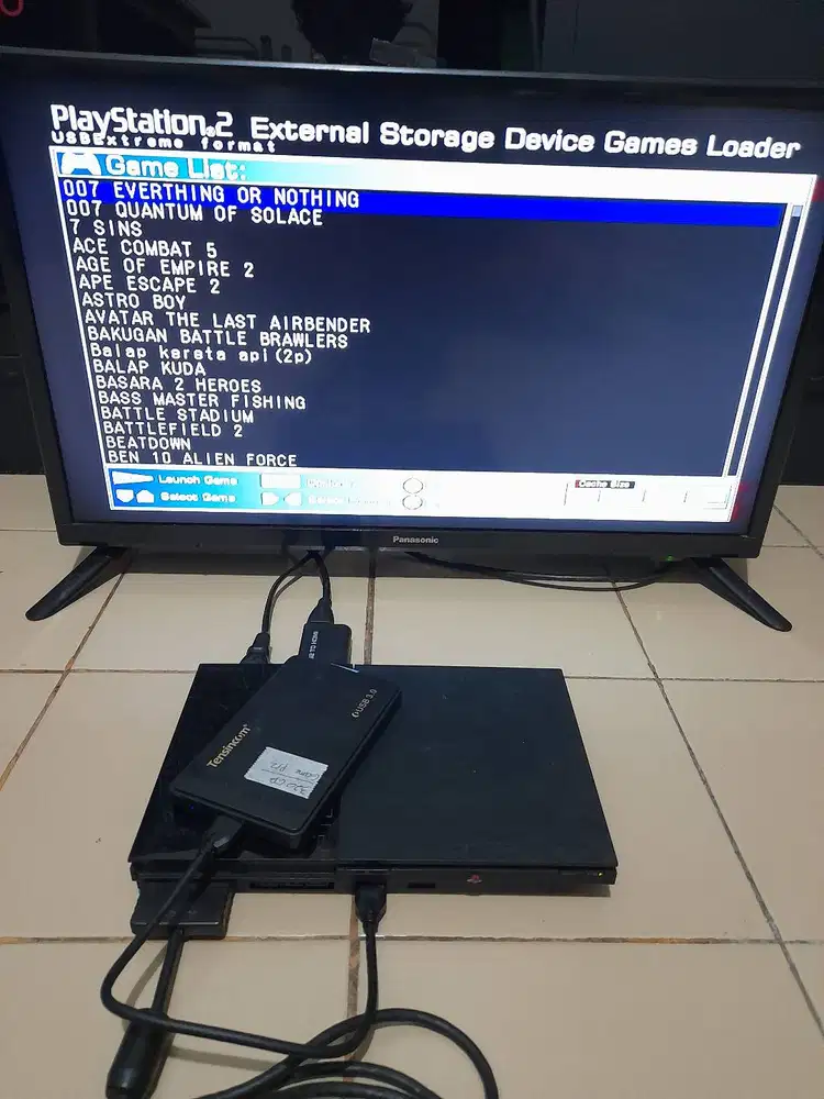 Jual Ps 2 Slim Matrix game Hardis external kpasitas 60gb