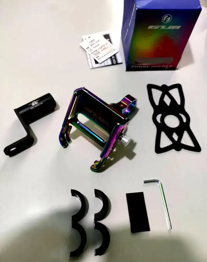 Holder GUB P30 Rainbow + Bracket (kondisi baru)
