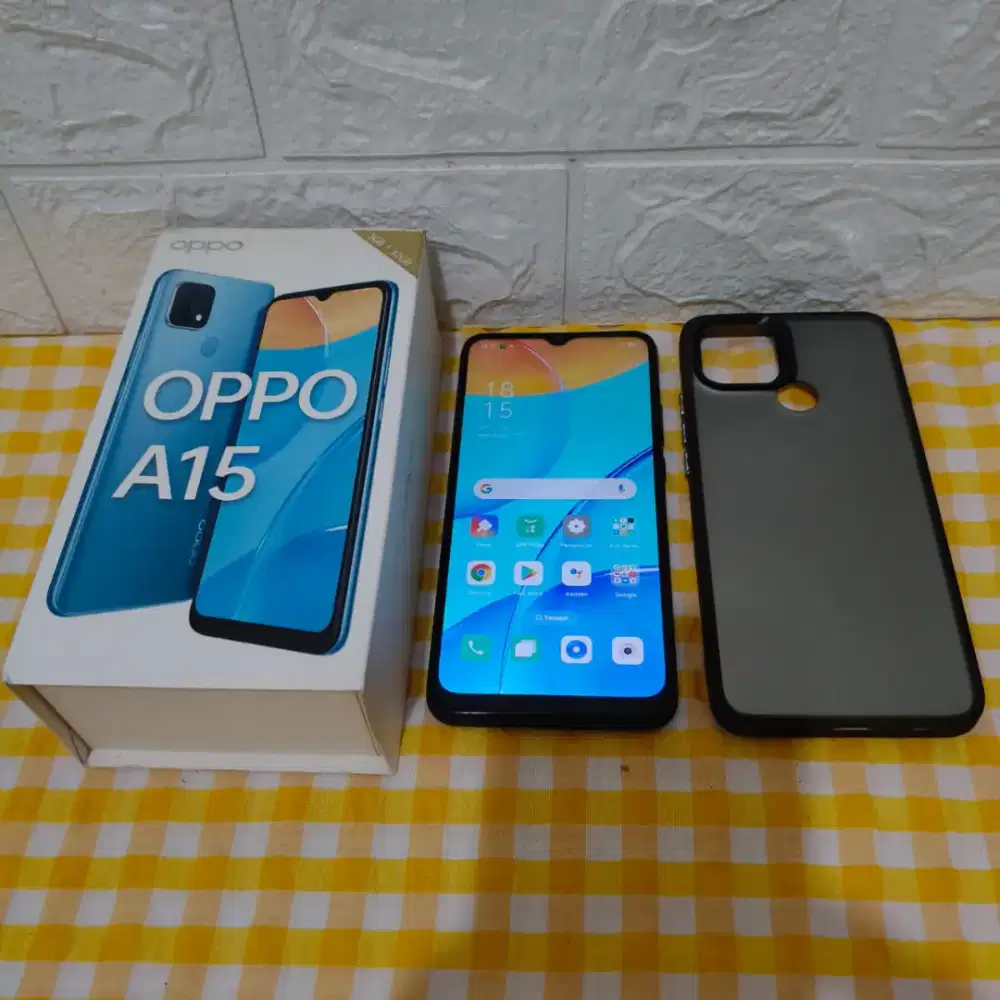 Oppo a15 ram 3/32 4g Lte lengkap mulus normal
