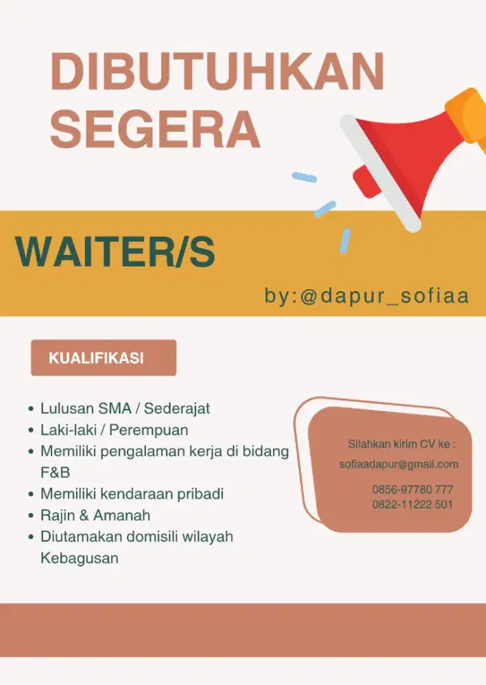 Pelayan/Penjaga Kantin