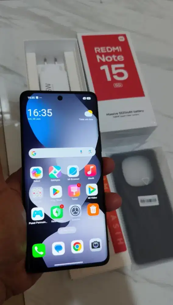 Redmi note 15 5G 8/256,garansi resmi on bln Agustus 2027.