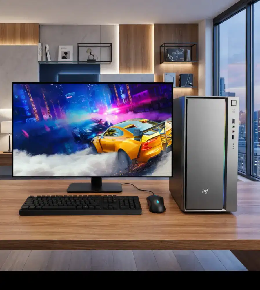 PC GAMING FULSET + LCD + RAM 8 GB + VGA 1 GB + HD 500 GB + GAMES APP