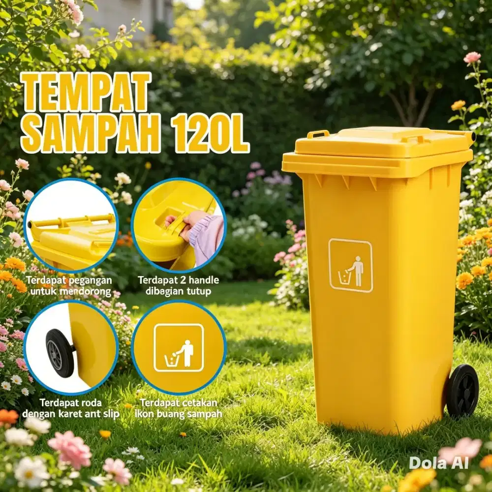 Pusat tempat sampah bahan HDPE dan FIBERGLASS
