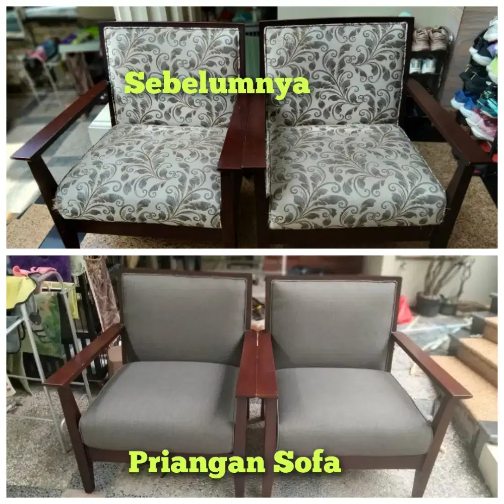 Reparasi sofa panggilan ganti bahan kain/kulit