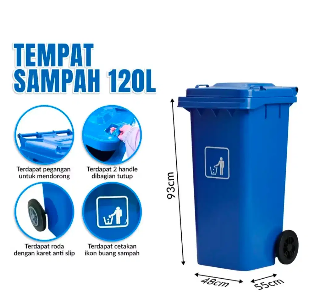 Pusat tempat sampah fiberglass dan HDPE