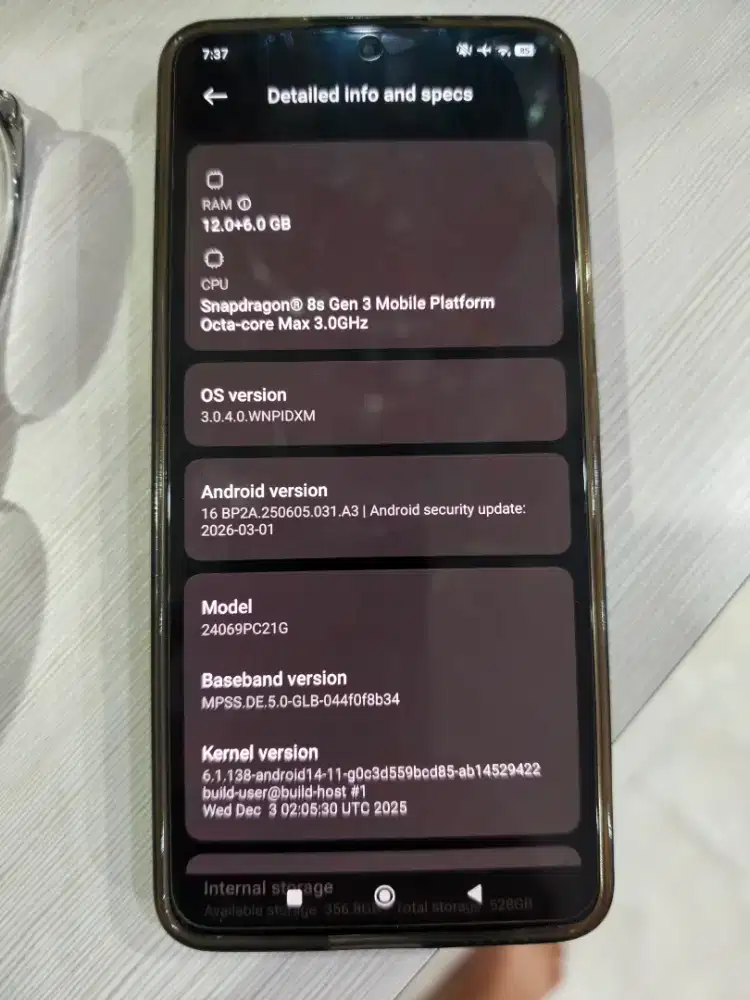 poco f6 ram 12/512