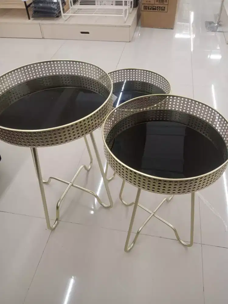 Finn side table set of 3 gold