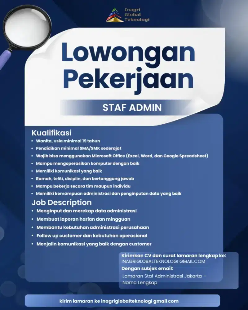 Lowongan Pekerjaan Admin Jakarta
