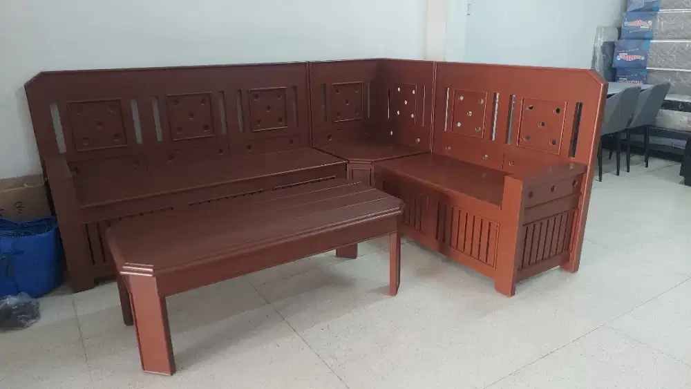 Kursi L Kayu Set Jati Kuat Tebal Kokoh Hokky Malkot
