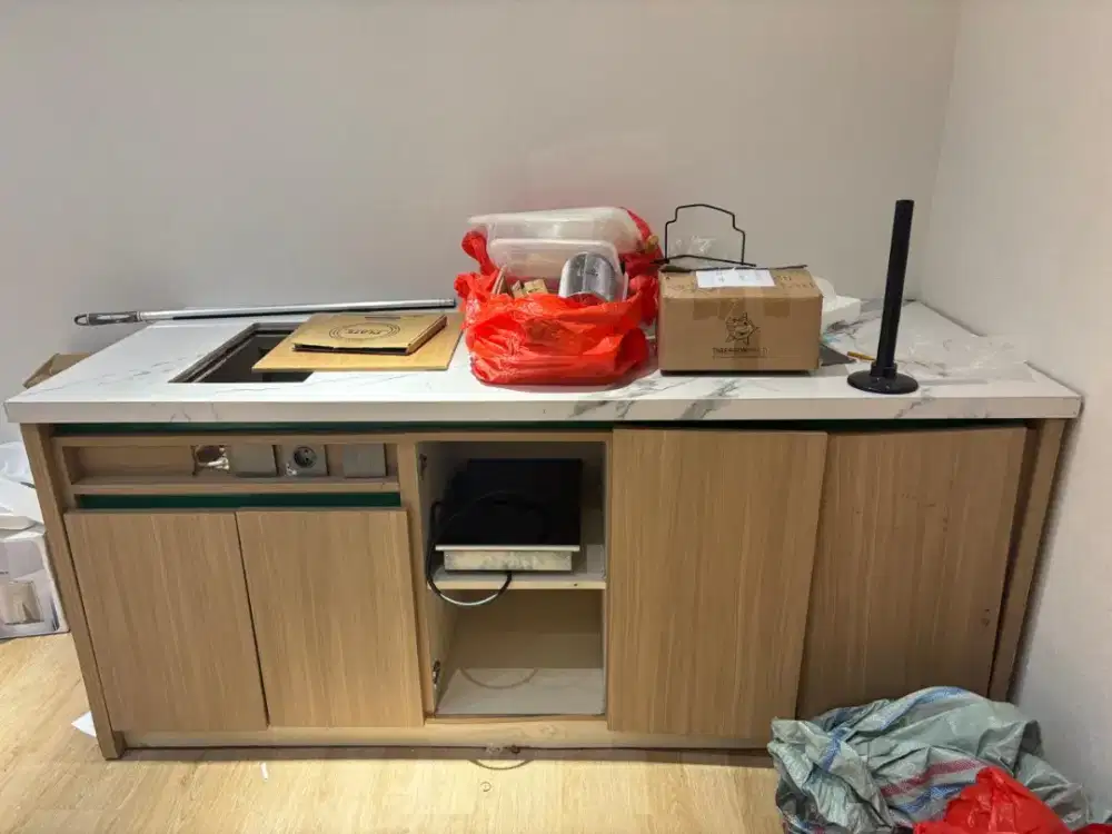 Kompor listrik Fotile dan meja dapur set