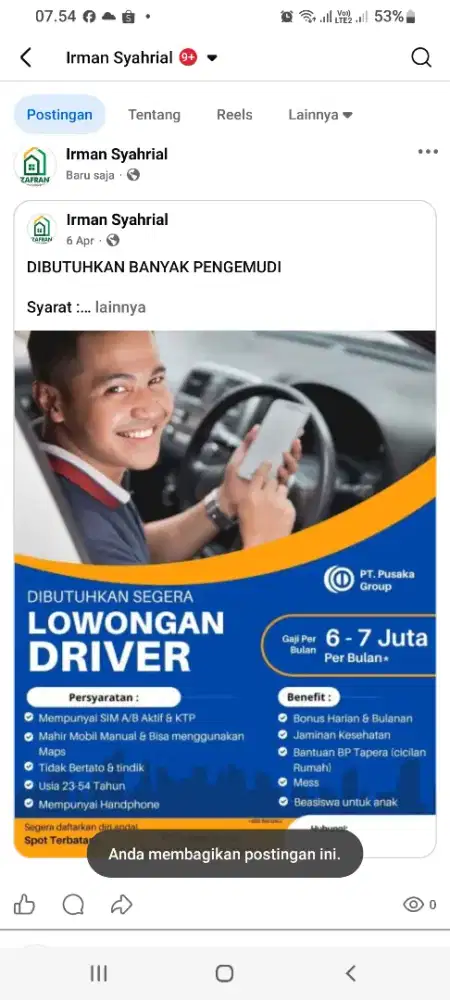 Lowongan Driver Bandara dan Online