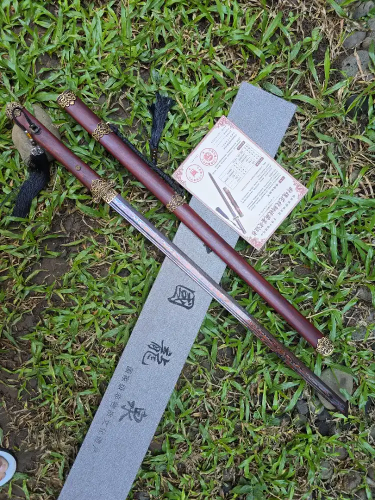 Pedang china baja damascus red black duan han jian soul breaker