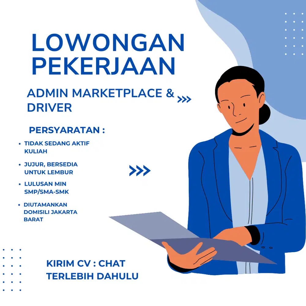 LOWONGAN POSISI - DRIVER DAN ADMIN MARKETPLACE