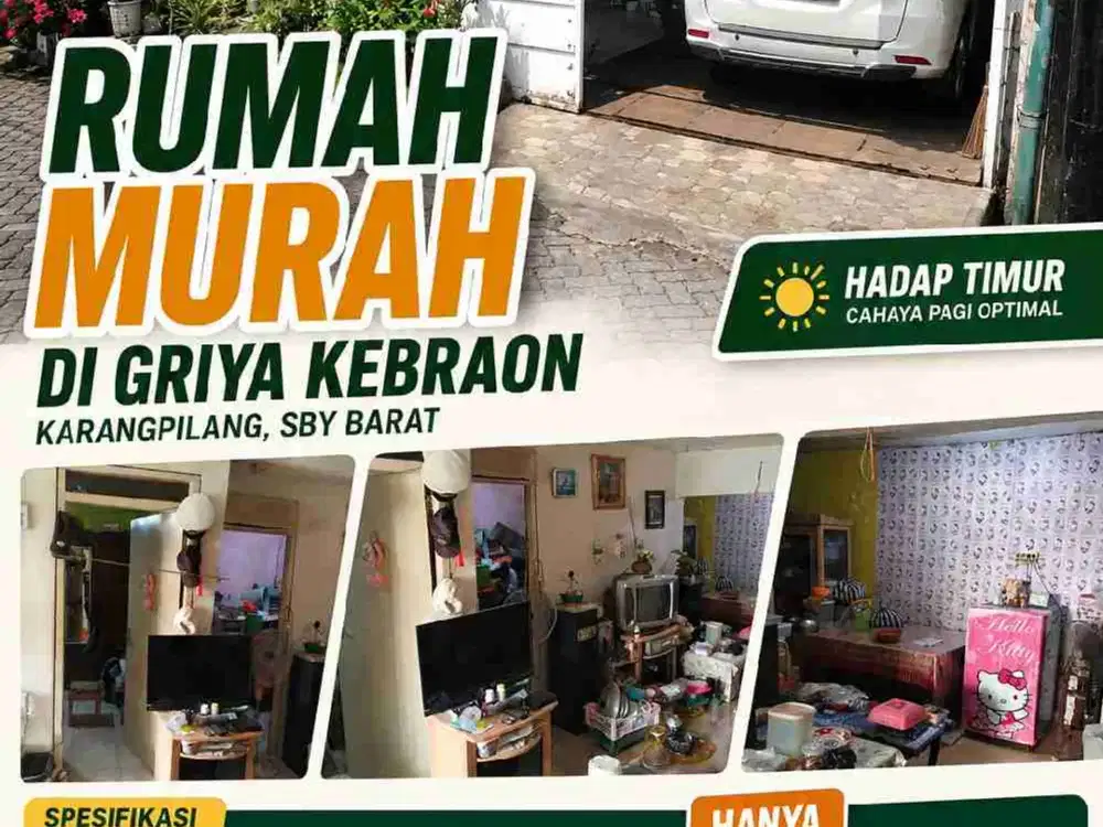 Rumah Murah siap Huni di Griya Kebraon, Karangpilang, Sby Barat