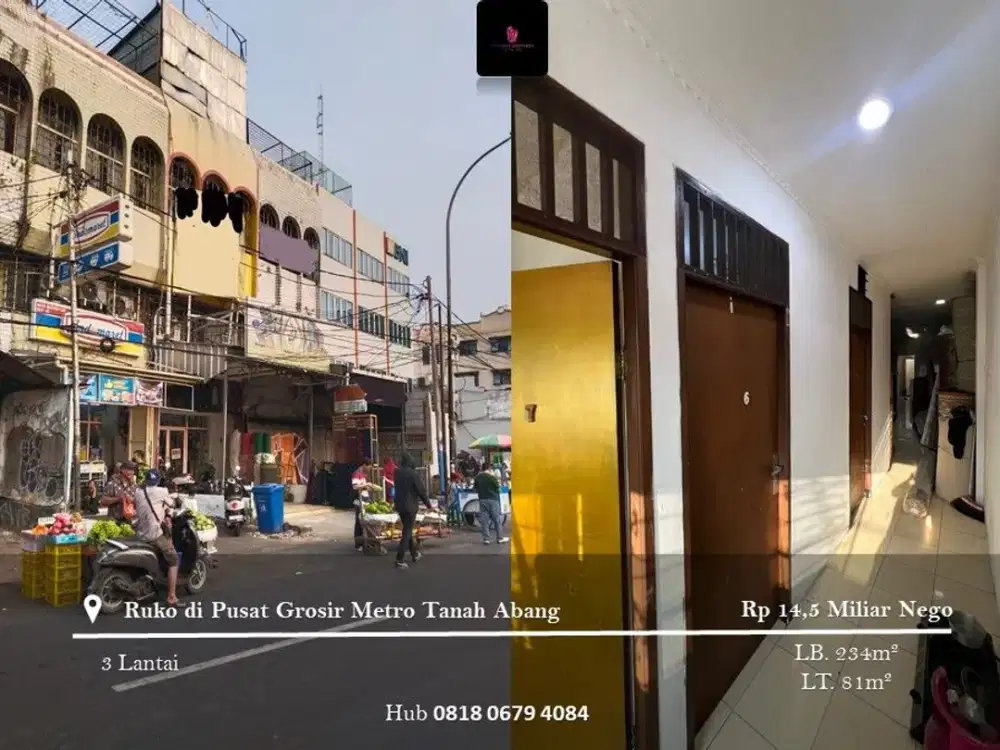 Dijual Ruko di Pusat Grosir Metro Tanah Abang