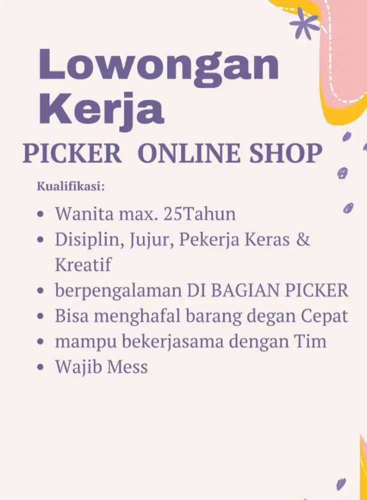 LOWONGAN PIKER ONLINE SHOP