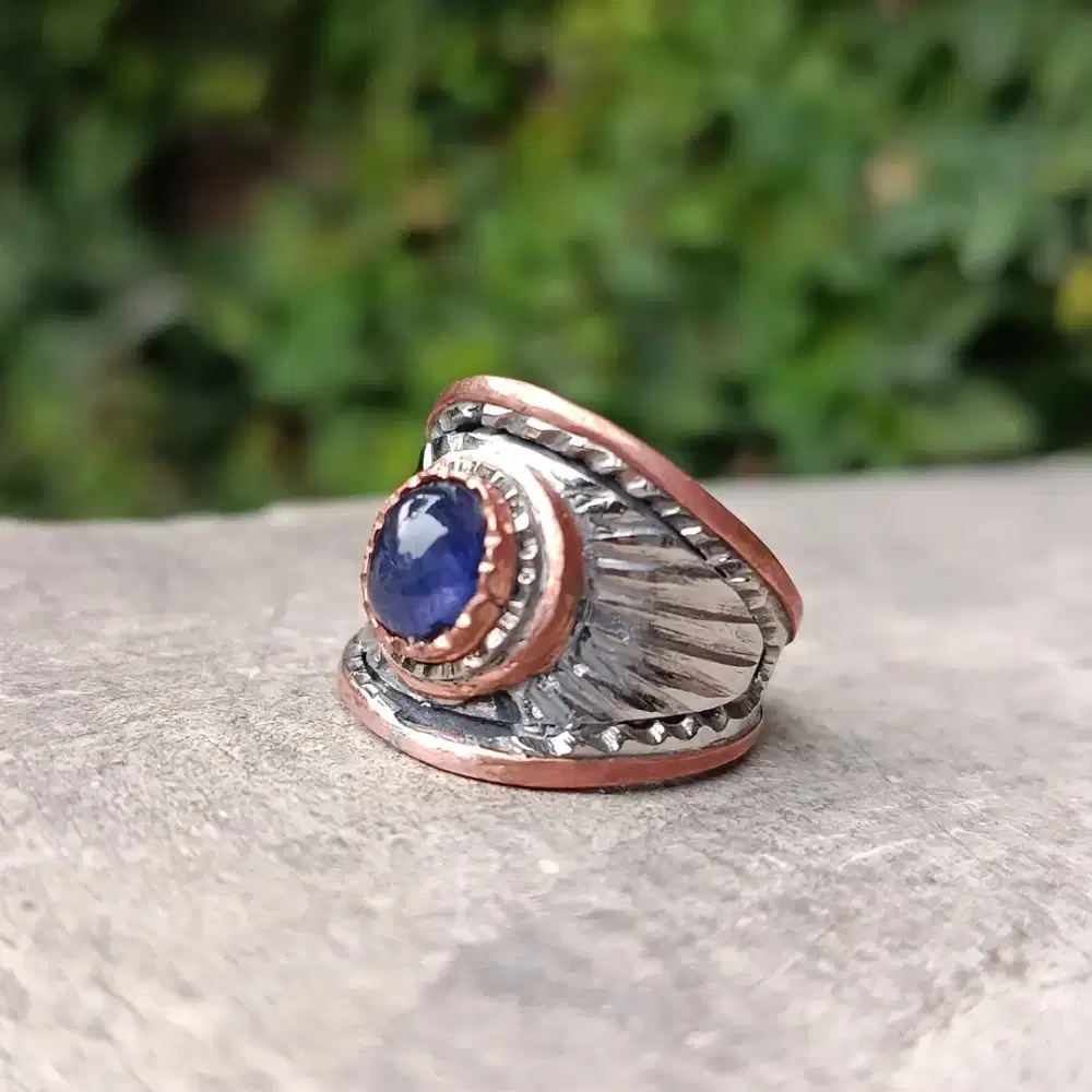 Blue Safir kristal Cincin Stylish