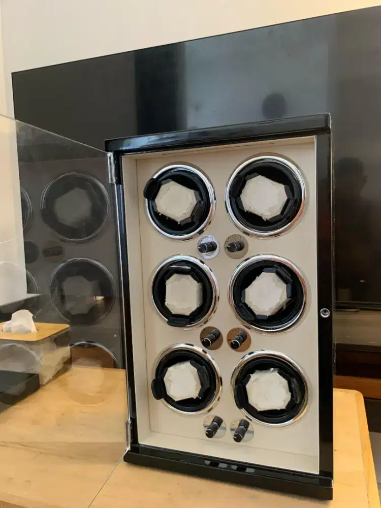 Watch winder black piano premium Wood 6 slot